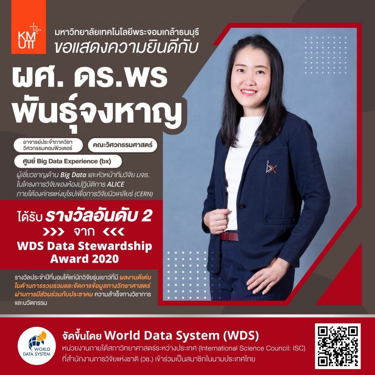 อาจารย์จาก มจธ. คว้ารางวัล WDS Data Stewardship Award 2020
