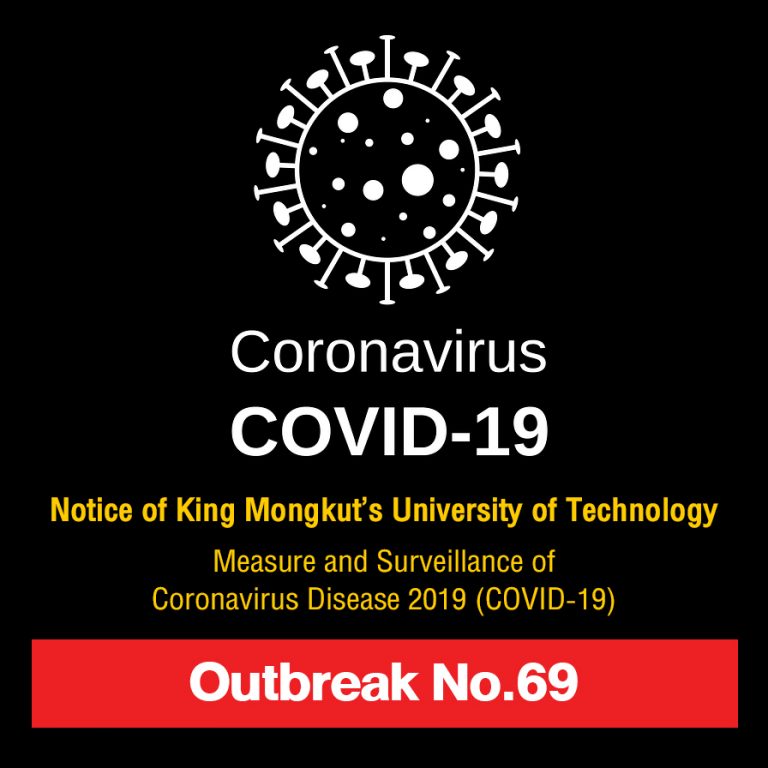 Notice of King Mongkut’s University of Technology Thonburi: The surveillance of COVID-19 outbreak No. 69 on July 24, 2021