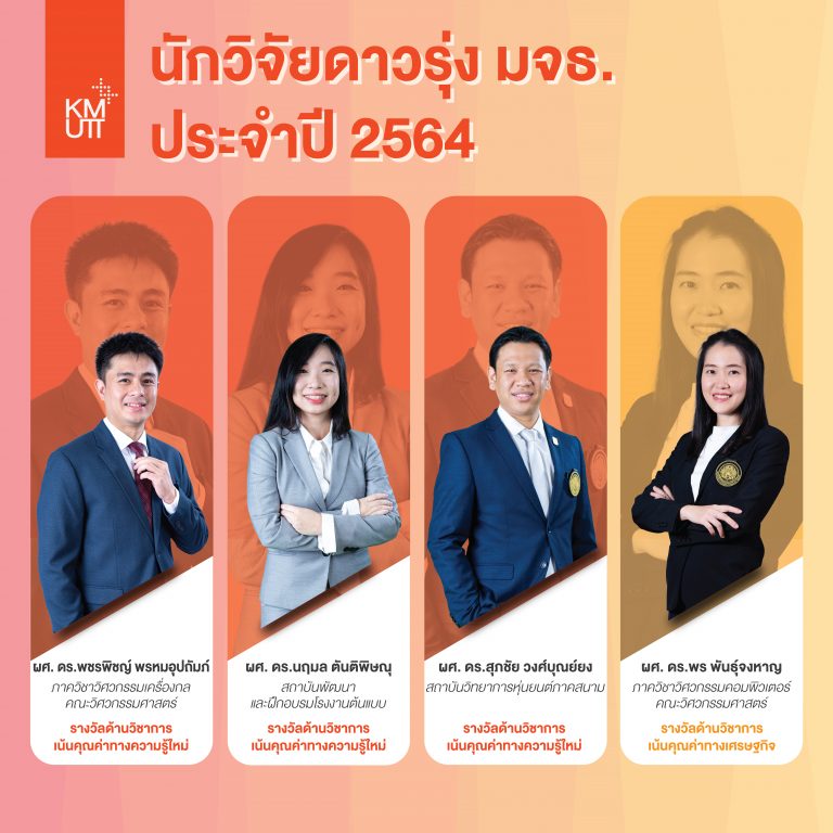 ขอแสดงความยินดีกับ นักวิจัยดาวรุ่ง มจธ. ประจำปี 2564