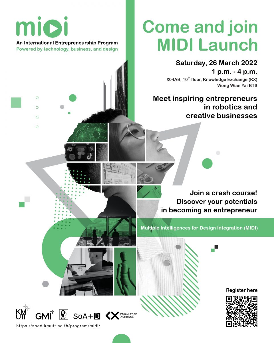 ชวนร่วมงานเปิดตัวหลักสูตรใหม่ “MIDI Launch” เส้นทางสู่ผู้ประกอบการ Start up ยุคใหม่ที่ตอบโจทย์โลกอนาคต พร้อมพบกับกิจกรรมน่าสนใจมากมาย!