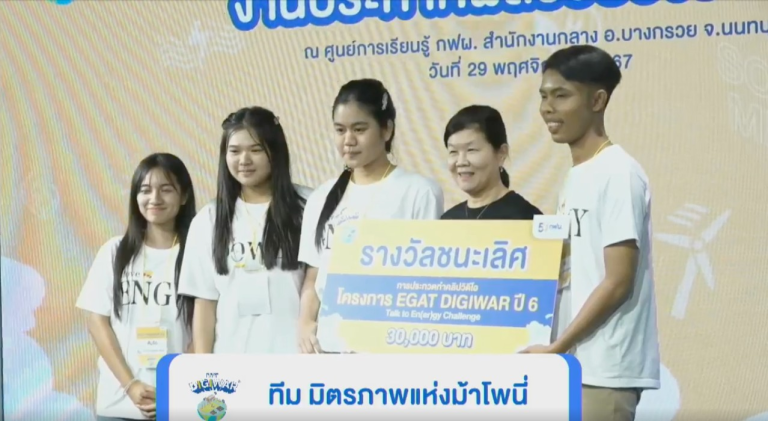 นักศึกษา มจธ. คว้ารางวัลชนะเลิศโครงการ EGAT Digiwar ปี 6 สร้างสรรค์คลิปพลังงานยอดเยี่ยม