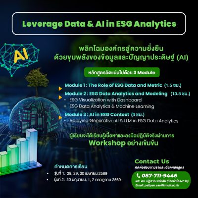 การใช้ประโยชน์จากข้อมูลและปัญญาประดิษฐ์ในกระบวนการวิเคราะห์ด้าน ESG
